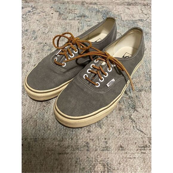 Vans Shoes Size 9.5 Mens Washed Gray Canvas - Picture 1 of 5